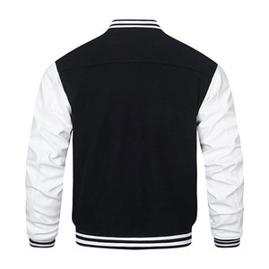 เสื้อแจ็คเก็ตวาร์ซิตี้ผู้ชาย แขนหนังเทียม แจ็คเก็ตเบสบอลสไตล์ Letterman สำหรับเด็กผู้ชาย เสื้อแจ็คเก็ตแฟชั่นลำลองแนวสตรีท สวมใส่สบาย - Product Image 3