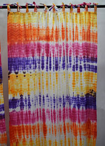 Boho Style 2-Panel Cotton <b>Curtains</b> with Shibori Design <b>for</b> Living Room & <b>Bedroom</b> Flirty Countryside Flair Drapery Valances - Product Image 6