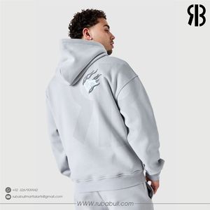 Sudadera con Capucha Rubabull Personalizada para Hombre, Gris, de Forro Polar, con Gráfico Impreso en 3D, Estilo Casual Urbano para Marcas - Product Image 3