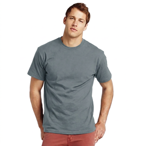 T-shirt en coton noir pour homme, coupe classique, col rond, manches courtes, couleur unie, style jersey décontracté - Product Image 3