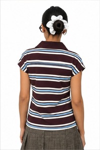 เสื้อยืดผู้หญิงคุณภาพดี แห้งเร็ว แขนสั้น สีชมพูอ่อน ผ้าฝ้าย 100% เป็นมิตรกับสิ่งแวดล้อม ระบายอากาศได้ดี เหมาะสำหรับเล่นแบดมินตัน - Product Image 5