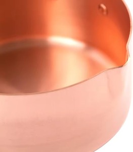 <b>Copper</b> <b>Saucepan</b> Round Metal Cooking Pot with Black Handle - Product Image 2