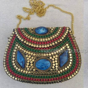 Bolso de mano de noche con mosaico de Metal para mujer, Cartera de noche con mosaico de metal - Product Image 1