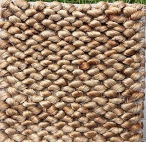 Alfombra de Yute Tejida a Mano con Punto Grueso y Patrón de Ojo de Pez para Decoración Rústica - Product Image 3