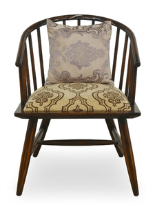 Modern Solid Wooden Windsor <b>Dining</b> Chair Upholstered <b>Armchair</b> Cross Back for Cafe Restaurant Hotel - Product Image 2