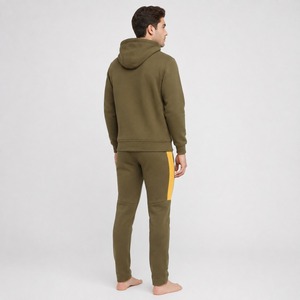 Ensemble de survêtement décontracté d'hiver pour hommes, personnalisé, style streetwear, uni, vintage, délavé, léger, 100 % coton, avec sweat à capuche et pantalon de jogging - Product Image 4