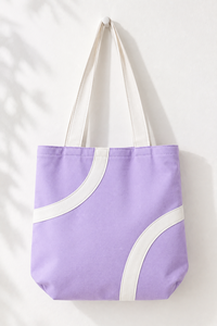<b>Yellow</b> Cotton Canvas Tote Bag Reusable Shoulder <b>Handbag</b> with Contrast Strap for Shopping Beach Daily Use - Product Image 4