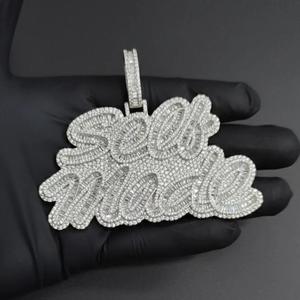 Pendentif unisexe Hip Hop en Moissanite et Argent 925, Bijou de luxe tendance pour le quotidien et les soirées, style affirmé et brillant - Product Image 3