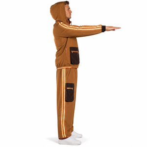 Wholesale OEM Private Label Custom for Logo Regular Fit Men's Hooded <b>Windbreaker</b> Set Elastic Cuff Drawstring Hem - Product Image 3