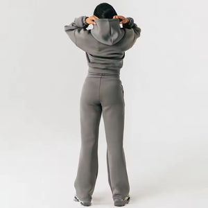 Conjunto Deportivo de Mujer con Capucha, de Algodón y Poliéster, Corte Holgado, Pantalones Largos, para Otoño, con Logotipo Personalizado, Venta al Por Mayor, OEM - Product Image 2