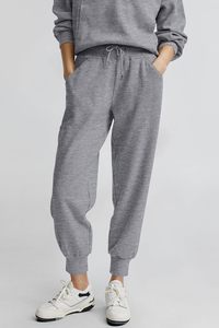 Conjunto Deportivo de Pantalones y Sudadera con Cierre de Cremallera a la Mitad, Color Gris, para Mujer, Corte Regular, Estilo Casual de Otoño, con Bolsillos Laterales y Logotipo Frontal - Product Image 3