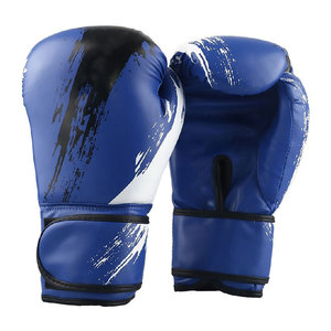 Gants de boxe d'entraînement en similicuir bleu avec fermeture à lacets pour adultes, design respirant - Product Image 6