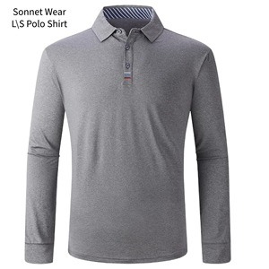 Camisas Polo de Manga Larga para Hombre, Camisa Polo Deportiva con Cuello para Uso Casual - Product Image 3