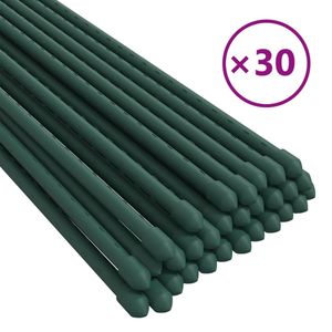Lot de 30 piquets de jardinage en acier vert avec revêtement en polypropylène pour clôtures, treillis et portails - Product Image 2