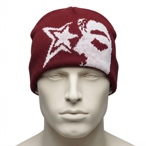 Professional Made 100% Cotton <b>Fleece</b> Fabric <b>Beanie</b> Cap 3D Embroidery Custom Logo Breathable Waterproof Light Weight Unisex - Product Image 1