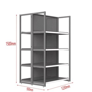 Heavy Duty Metal Double Sided Freestanding Horizontal Display <b>Rack</b> for Grocery Store with 3 <b>Shelves</b> Solid <b>Shelf</b> - Product Image 2