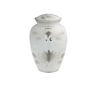 Red Enamel Glossy Finished Best Quality Aluminum Urns for Human Ashes Adult Wholesale Cremation Urns Manufacturer From India - Product Image 5