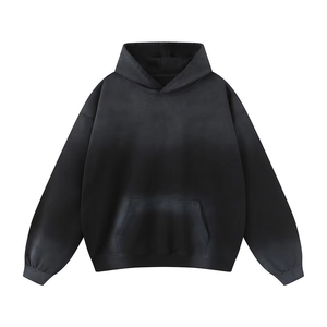 Sweat à capuche délavé style vintage, logo personnalisé, tissu polaire de haute qualité, 100% coton, écologique, streetwear décontracté unisexe - Product Image 3