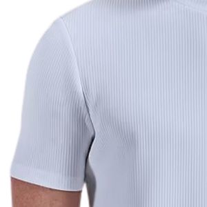 T-shirt côtelé à manches courtes pour homme, col rond, léger, extensible, décontracté, pour tous les jours, entraînement physique, voyage, plein air - Product Image 5