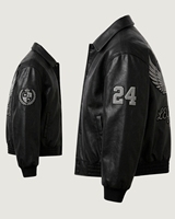 Blouson en cuir personnalisé LEGENDS pour homme, noir, patchwork, style racing, blouson universitaire, marque privée, patch de course, blouson bomber OEM
