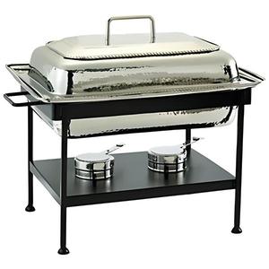 Elegante Calentador de Comida Tipo Buffet con Detalles Dorados, de Acero Inoxidable, con Tapa, para Hoteles, Restaurantes, Servicios de Catering y Banquetes - Product Image 1