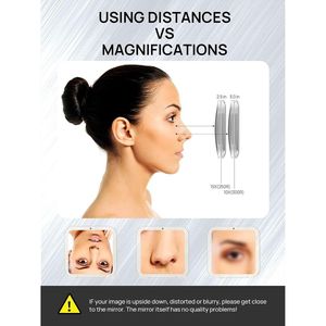 Silver 30.5 Pocket Size <b>Square</b> Hand <b>Mirror</b> 1X/15X Folding Compact Makeup <b>Mirror</b> with Magnification for Travel - Product Image 2