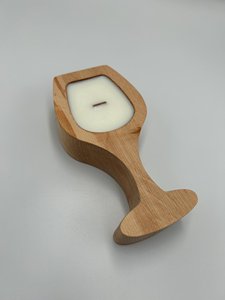 Portavelas de Madera Premium con Forma de Copa de Vino, Centro de Mesa Decorativo de Madera de Mango Rústica para Hogares Modernos - Product Image 5