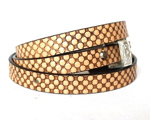 Venta directa de fábrica Longitud personalizada Piel de vaca marrón Cuero genuino Cinturón occidental para mujer Hebilla 1,75 cm Ancho Diseño vintage Caliente - Product Image 4