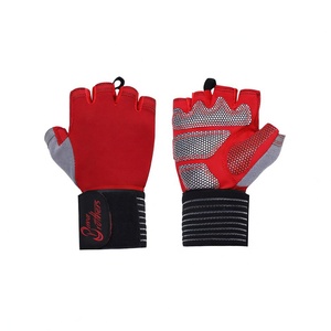 Gants de musculation unisexes avec sangles de poignet, demi-doigts, en nylon, taille L, protection complète de la paume - Product Image 2