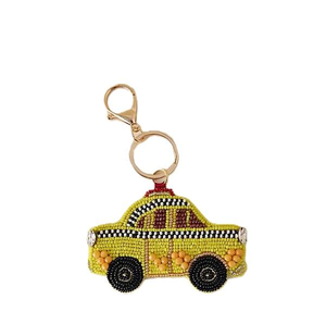 Llavero de bordado de cuentas de semillas estilo bohemio, diseño étnico, hecho a mano - Product Image 2