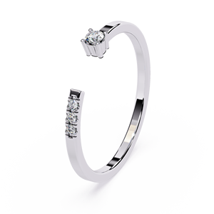 Anillo de Compromiso de Diamantes Chapado en Oro Blanco de 18 Quilates para Mujer, Corte Brillante Redondo, Certificado IGI, Sintético (Cultivado en Laboratorio), Estilo Clásico - Product Image 3