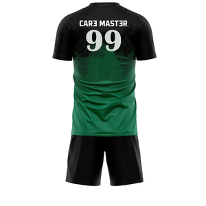 ชุดฟุตบอลแบบกำหนดเอง เสื้อและกางเกงขาสั้น ชุดกีฬา แห้งเร็ว ระบายอากาศได้ดี พร้อมการพิมพ์แบบ Sublimation - Product Image 2