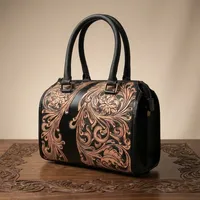 Sac à main de luxe en cuir pour femme, style vintage, broderie, grande capacité, avec double anse à chaîne