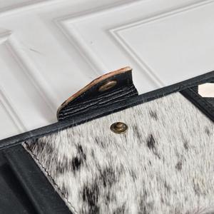 Cartera larga negra auténtica con patrón geométrico, cierre de cremallera, unisex, multifuncional, para uso diario, diseño minimalista - Product Image 4