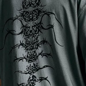 เสื้อยืดโอเวอร์ไซส์ลายกราฟิกผู้ชาย แขนสั้น คอกลม ทรงหลวม สไตล์สตรีทแวร์ลำลอง พิมพ์ลายกราฟิกมังกรด้านหลัง ขายส่ง - Product Image 6