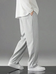 <b>Men's</b> Canvas Lightweight Gradient Color Waterproof Sweatpants Drawstring Closure Elastic Waist Side Pockets Casual Joggers <b>Red</b> - Product Image 4