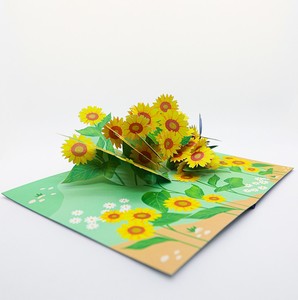 การ์ดป๊อปอัพ 3 มิติ คอลเลกชันดอกทานตะวันหลากสี การ์ดอวยพร 3 มิติ การ์ดอวยพรทำมือ งานฝีมือกระดาษ การ์ดอวยพรทำมือ - Product Image 3