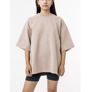 T-shirt de sport pour femme grande taille à col rond en maille 100% coton à manches courtes pour le yoga, la remise en forme, la course à pied, printemps-été, export BD - Product Image 4