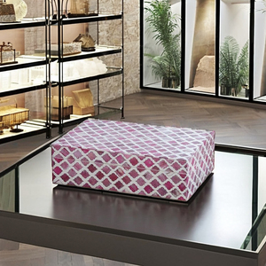 Luxury Handmade Hexagon Resin Inlay Jewelry Box Modern Elongated Resin Gift Organizer Eco-Friendly Painted Curved Side Jewelry - Product Image 1