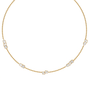Collier fantaisie en argent sterling 9KT, 10KT, 14KT, 18KT pour femme, avec diamants de laboratoire à taille mixte, bijou haut de gamme pour femme, cadeau - Product Image 3