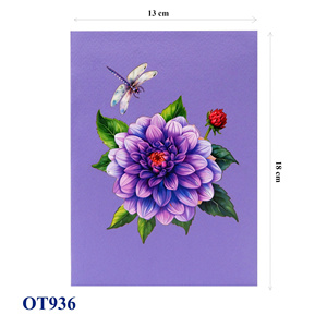 Best Seller Purple Larkspur Flowers 3D Pop-Up Greeting Card Thanksgiving Greeting Card <b>Handmade</b> Custom Logo <b>Paper</b> Crafts - Product Image 6