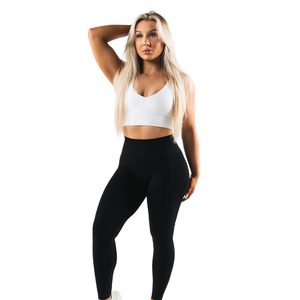 Sujetador deportivo sin costuras para mujer, con escote en V profundo, copas A y B, de alto soporte, para yoga, gimnasio, entrenamiento, elástico, moldeador, cómodo, top deportivo. - Product Image 4