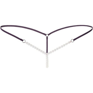 Tanga de mujer con perlas y diseño de mariposa, sexy, con tiras elásticas, de talle bajo, suave, elástico y transpirable, talla XXL - Product Image 2