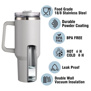 Expédition rapide - Gobelets isothermes en acier inoxydable sous vide de 40 oz avec couvercles et poignée - Product Image 2