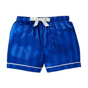 Ensemble de pyjama court en satin bleu cobalt pour filles Jnr, doux et soyeux, deux pièces, ensemble de détente estival, spandex/polyester - Product Image 5