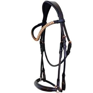 Bridle in <b>Rose</b> Gold Finish Made of High Quality Leather - Product Image 1