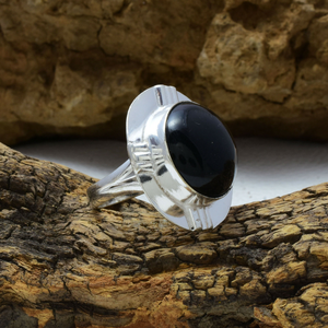 Handmade Black Onyx <b>Ring</b> <b>925</b> Sterling <b>Silver</b> Natural Gemstone Jewelry Classic Wedding Engagement <b>Ring</b> Gift for Her - Product Image 2