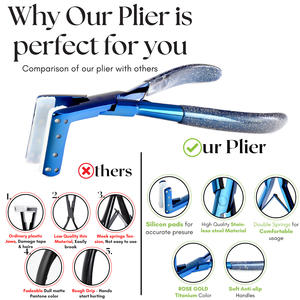 Ensemble d'outils d'extension de cheveux de Salon de qualité supérieure avec étui pinces à onglets pour bandes de cheveux 9 pièces clips de section plats et accessoires de peigne de queue - Product Image 5