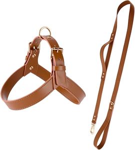Adjustable Leather <b>Dog</b> Harness Featuring Heavy Duty Stainless Steel Hardware For Reliable Outdoor <b>Dog</b> Walking - Product Image 1