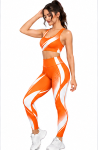 Ensemble de yoga pour femme imprimé léopard : Soutien-gorge de sport et short cycliste taille haute – Tenue d'entraînement personnalisée pour Pilates, gym, fitness – Vêtements de sport respirants - Product Image 3